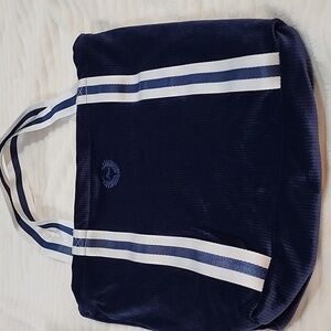 Victoria's Secret PINK Blue Ribbed Velour Super Soft Zip Tote Bag, MSRP: $50